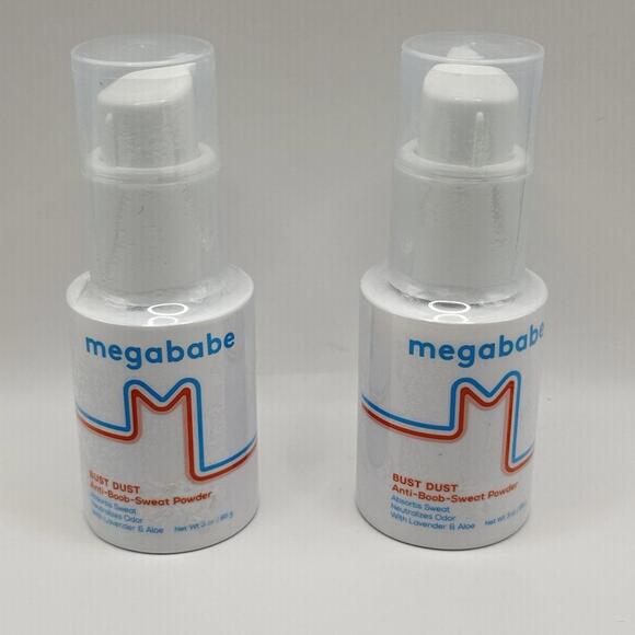 2 PK Megababe Bust Dust Sweat-Absorbing Powder, Lavender & Aloe, Talc-Free - Picture 1 of 3